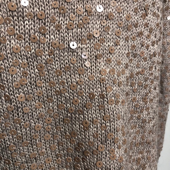 J. Crew Wool Blend Sequin Gray & Navy Sweater LG - Picture 6 of 10